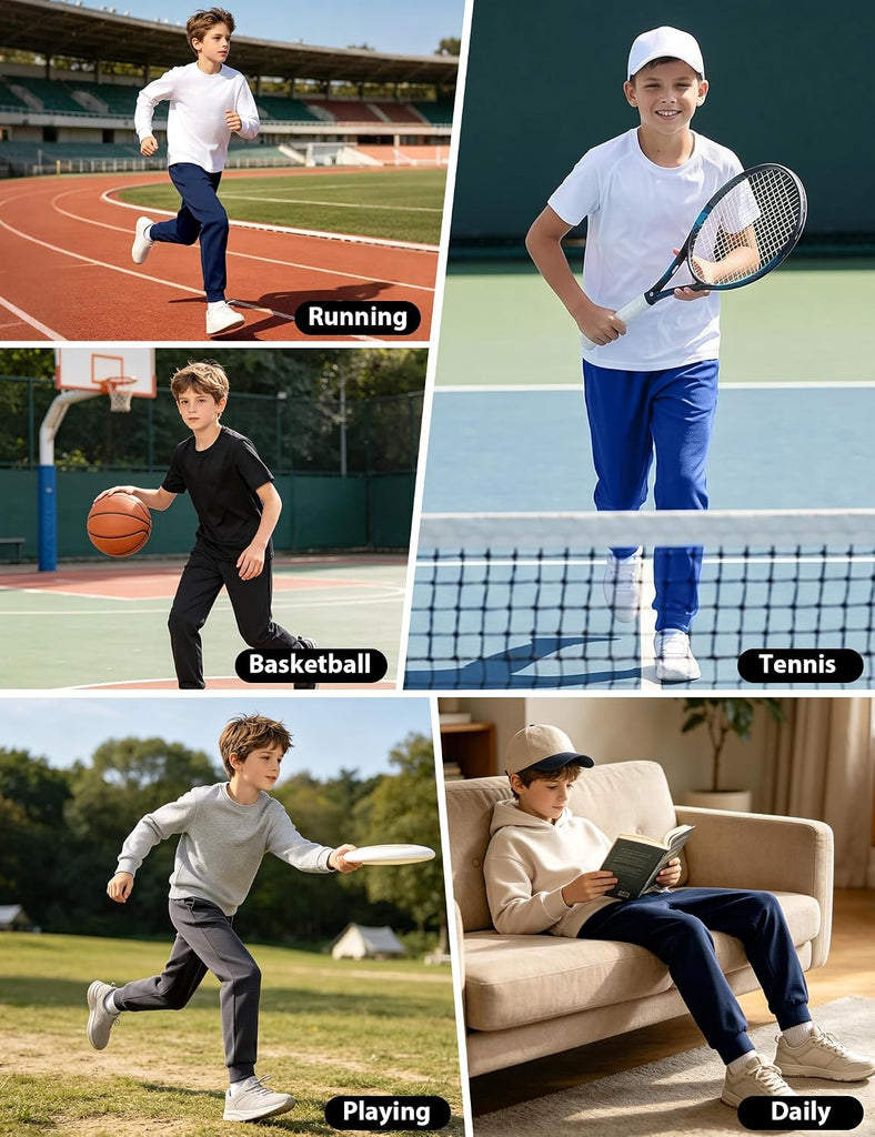 Boys Mesh Athletic Pants Joggers Quick Dry Kids Running Pants