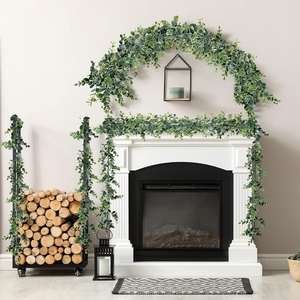 Artificial Eucalyptus Garland 5 Pack Fake Eucalyptus Greenery Garland Faux Hanging Plants Artificial Vines, 5.6 - Set of 5