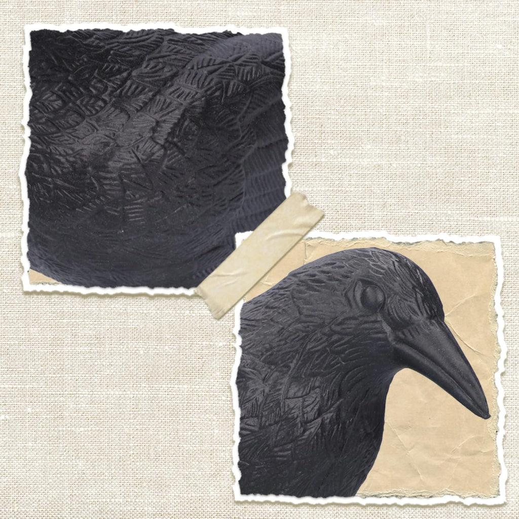 Realistic Crow Decoys, Life Sized Simulation Crow Statue Hunting Bait Decoys Black Crow Figuring, Flying Bird Props