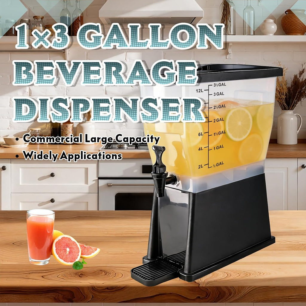 Beverage Dispenser with Stand,for Lemonade Water Juice (3GALLON)