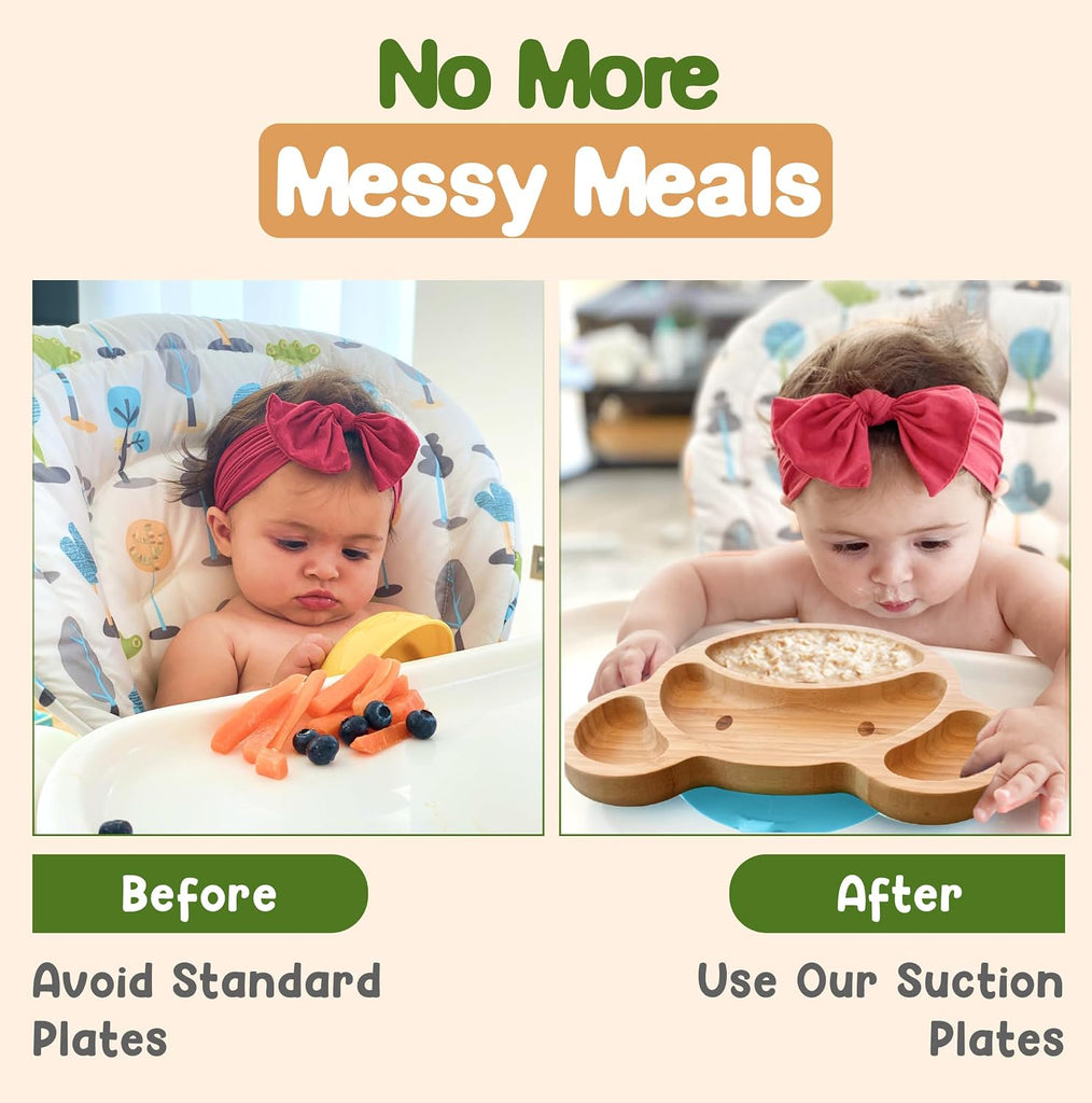 Plates for Kids - Baby & Toddler Plates with Suction for Feeding & Weaning, Eco-Friendly Design Promotes