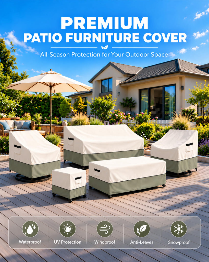 Outdoor 2-Seater Loveseat Cover, Patio Sofa Covers Fits up to 58W x 32.5D x 31H Inches, 100% Waterproof Heavy Duty
