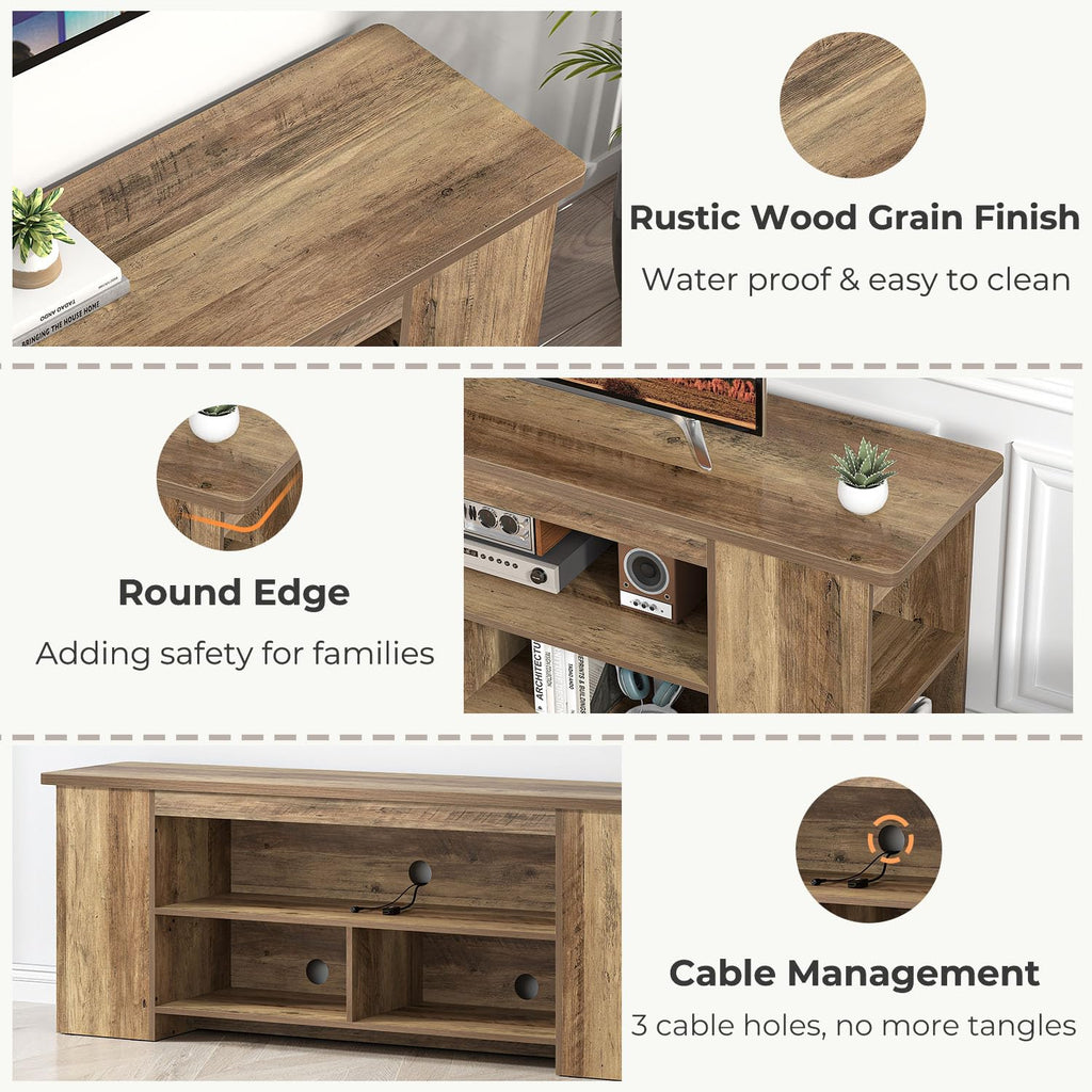 Rustic Oak Wooden TV Stand for Televisions up to 60 Inch