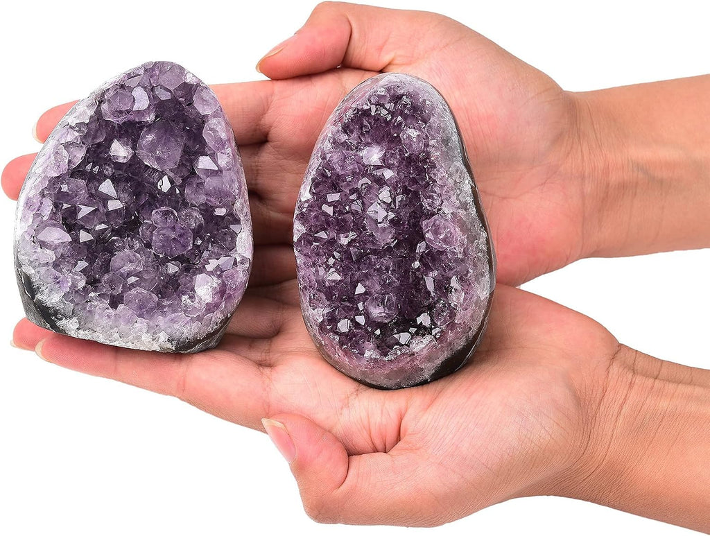 1 Pair Natural Agate Book Ends Small 2-3 LBS & Amethyst Cluster 0.5-1 LBS Irregular Polished 1P