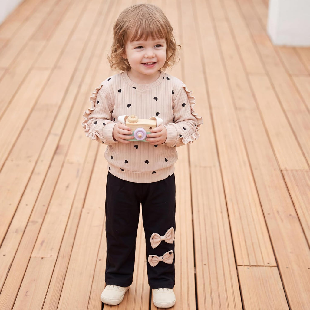 Toddler Baby Girl Clothes Long Sleeve Top and Pants Set