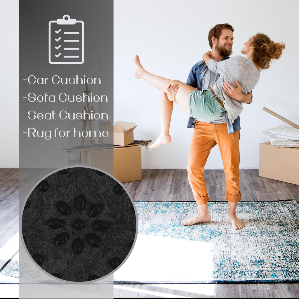 72х40 Inch Black Final Backing Cloth - Black Vinyl Primary Tufting Cloth Backing Fabric Non Slip with Plum Blossom