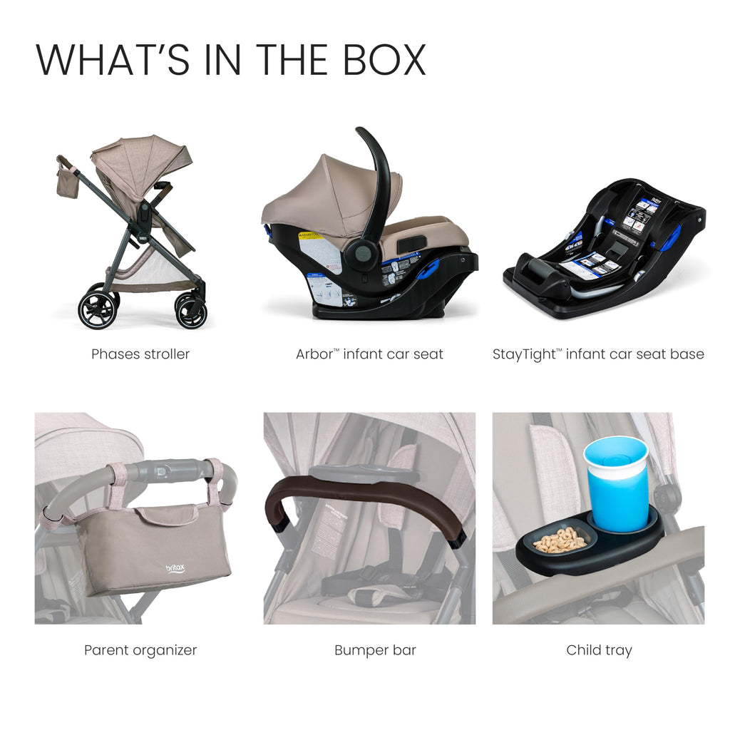 Britax Phases Travel System with Arbor Infant Car Seat - Teak