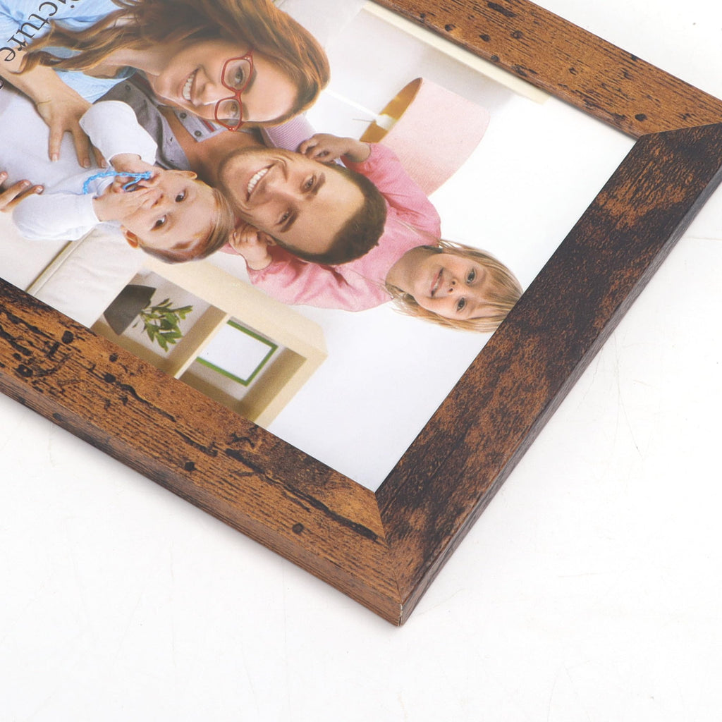 4x6 Picture Frame Set of 15, Rustic Brown Wood Photo Frame 4 by 6 for Wall or Tabletop Display