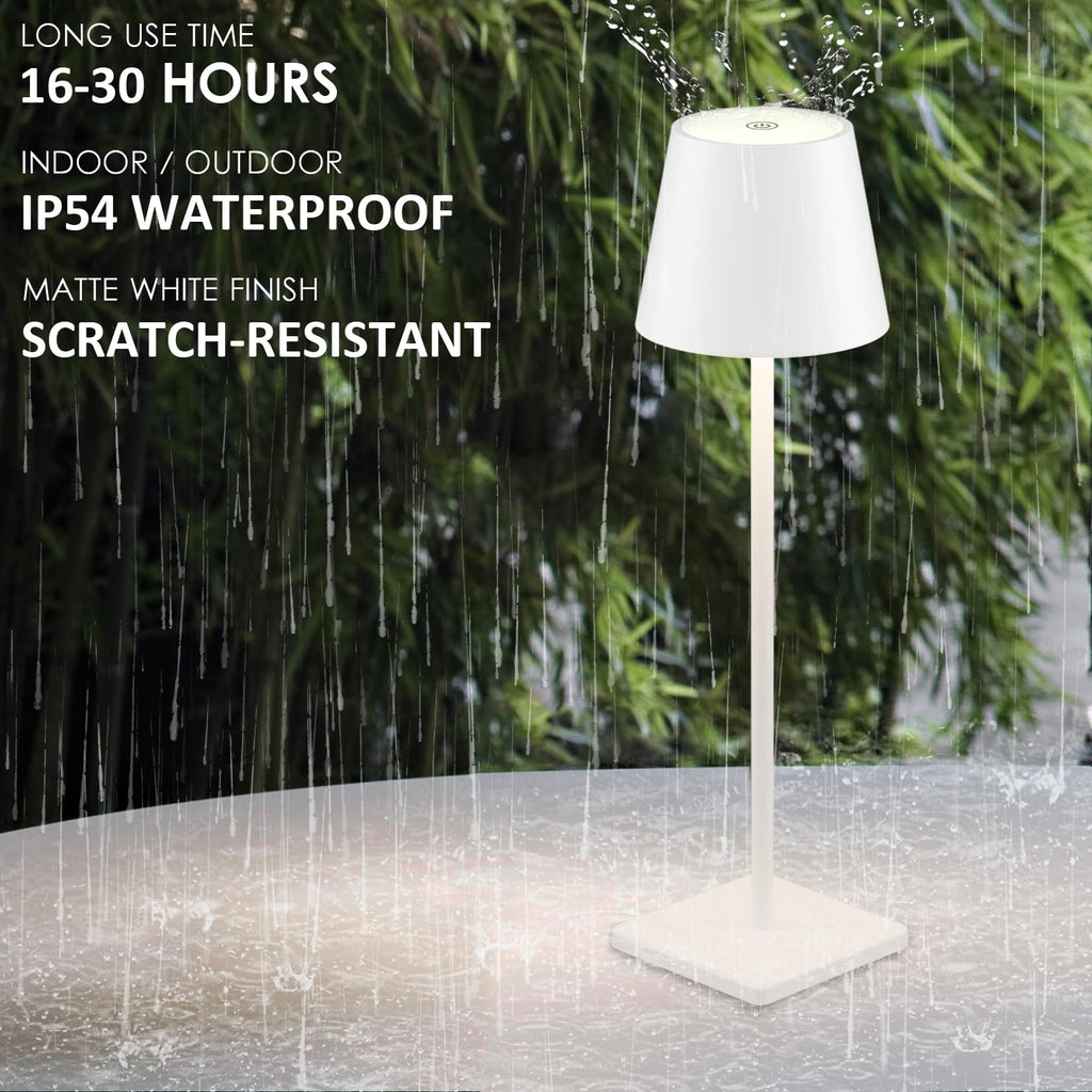 Cordless Table Lamp 5000mAh LED Rechargeable Lamp White, 4-Pack