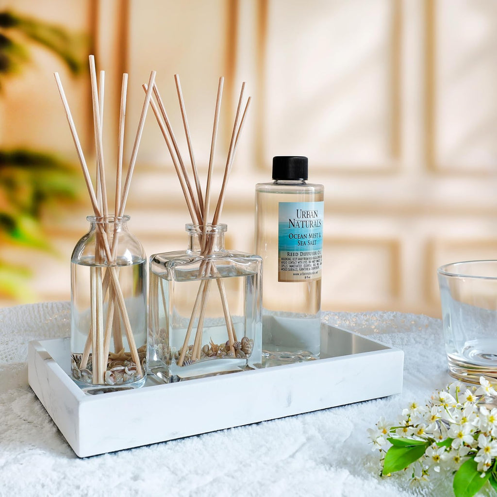 Reed Diffuser Set, Bay Rum & Sandalwood - Bathroom Décor - Set of 375