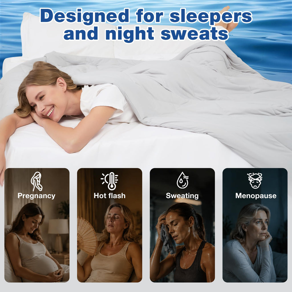 Cooling Blanket for Hot Sleepers, Cooling Comforter King Size, Breathable Lightweight Double-Sided Summer Blanket