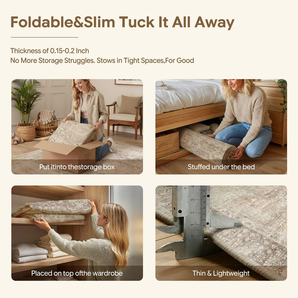 Beige Washable 2x5 Runner Rugs Entryway