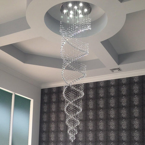Modern K9 Crystal Raindrop Chandelier Lighting, Modern Crystal Light Fixture, K9 Crystal Chandeliers, Double Swirl 8 GU10 Bulbs Required A100-B014POW5EU
