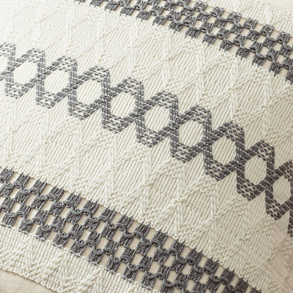 Set of 2 Gray Boho Decorative Pillow Covers 18x18 Inch