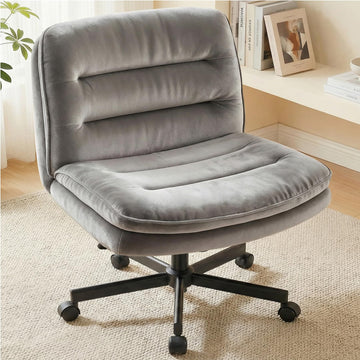 Criss Cross Office Chair Armless Vanity Chair with Comfy Seat