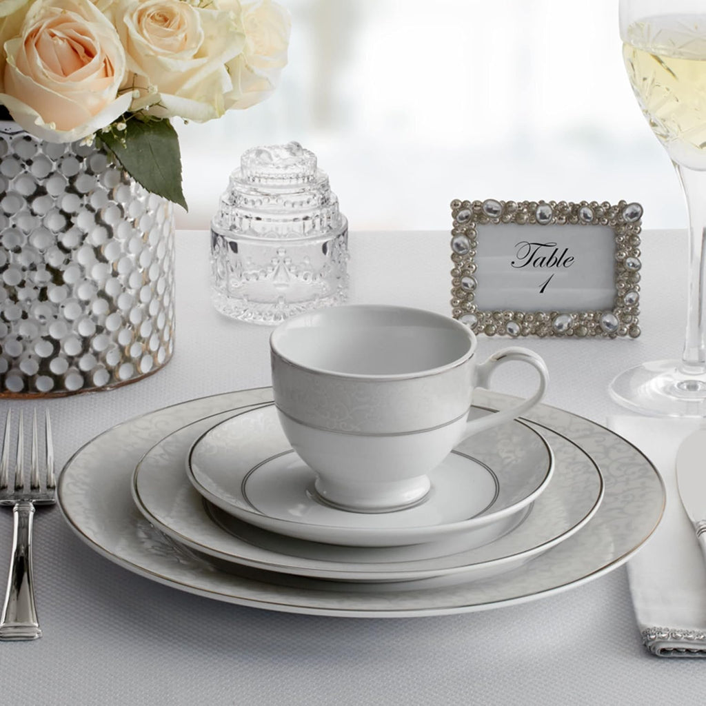 Parchment 40-Piece Dinnerware Set, Service for 8, Durable Porcelain Plates, Bowls, and Mugs with Contemporary Design