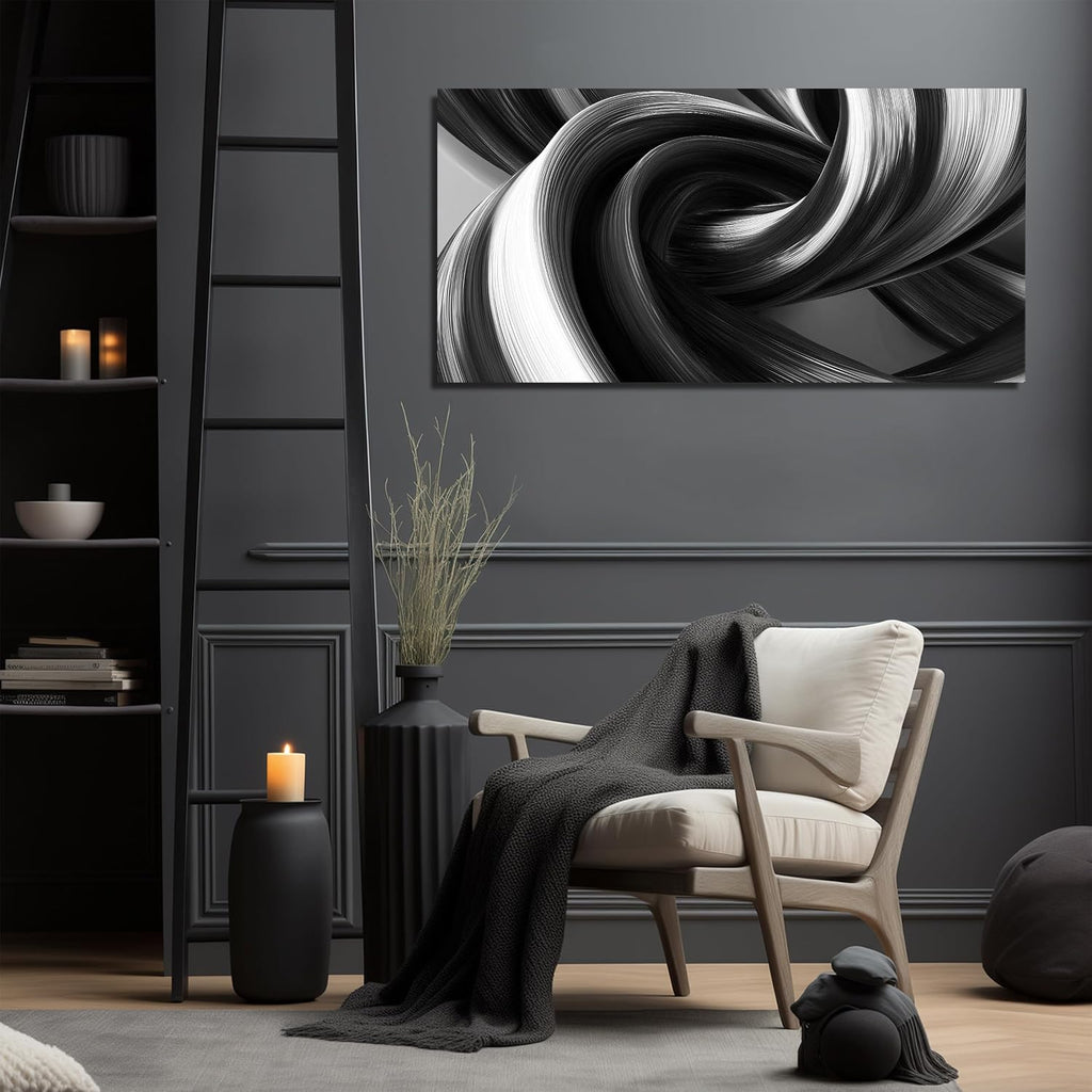 Abstract Canvas Wall Art Black and White Wall Decor Minimalist Wall Art