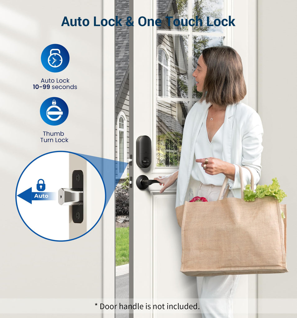 RZ-A Electronic Keypad Deadbolt Door Lock, Matte Black