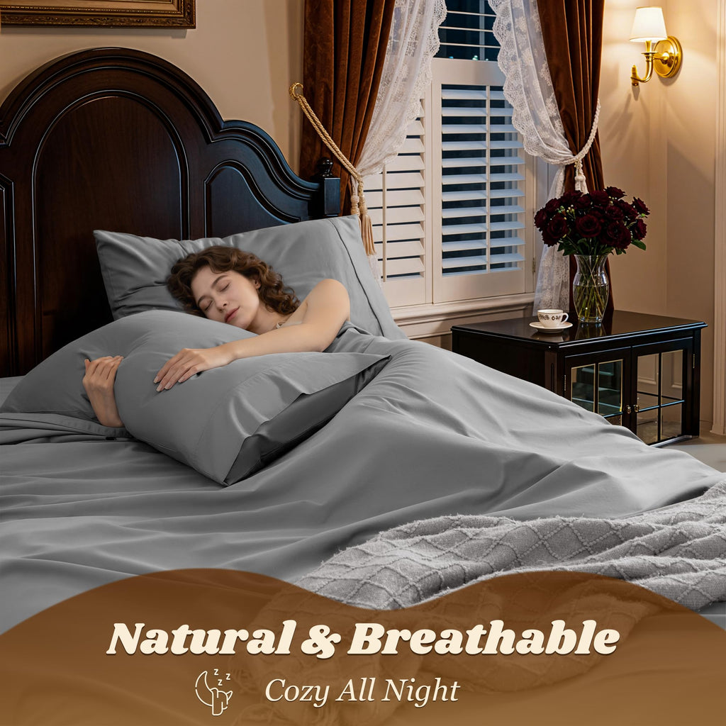 100% Egyptian Cotton Sheets 16" Deep Pocket, 4Pcs King