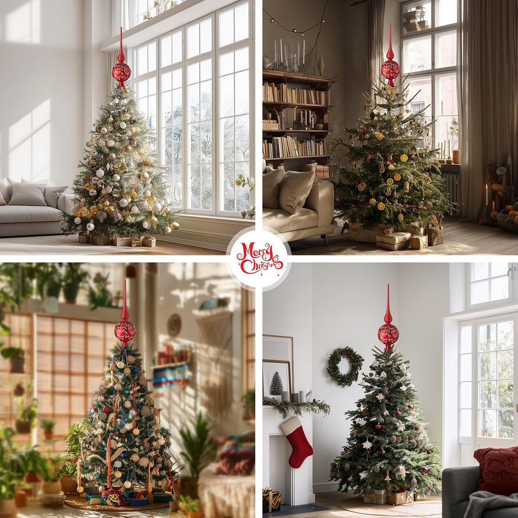 Glass Spherical Christmas Tree Topper 12"