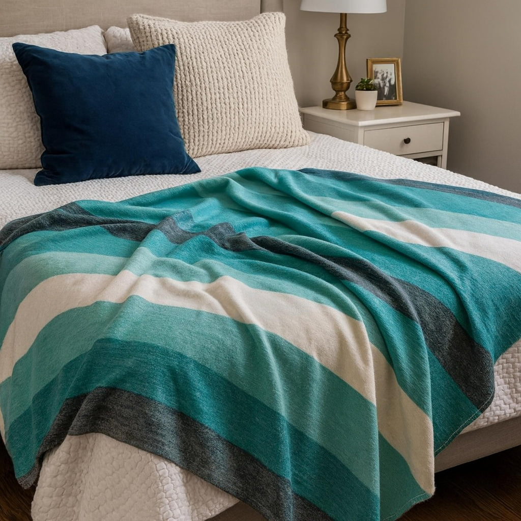 Alpaca Wool Throw Blanket | Warm, Ultra-Soft, Breathable, Non-Itchy Blanket-Throw | Hypoallergenic and Beautiful