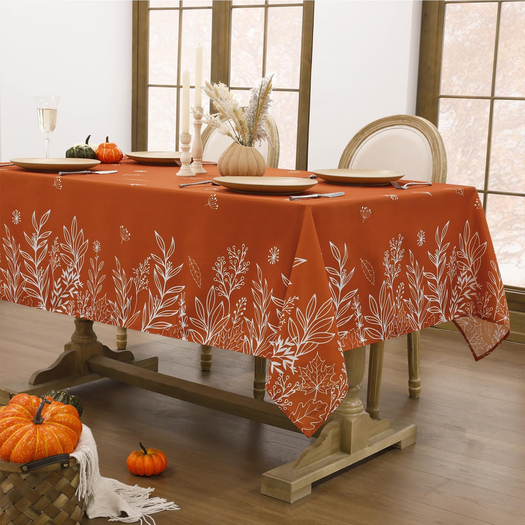 Fall Tablecloth Rectangle 60 x 84 Inch, Thanksgiving Home Decor