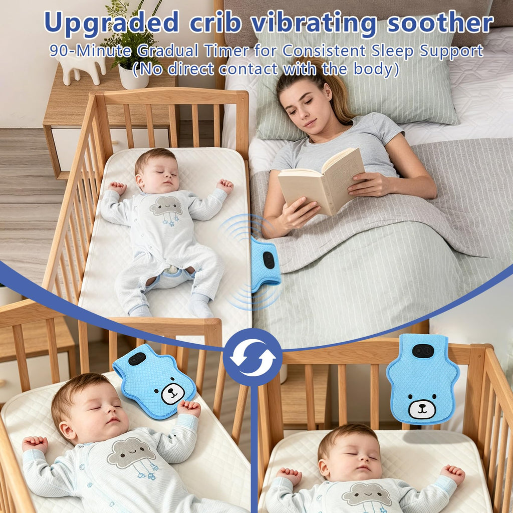 Portable Vibrating Sleep Soother,Crib Vibrating Soother with 3 Adjustable Vibration Modes & 90 Min Timer,Portable
