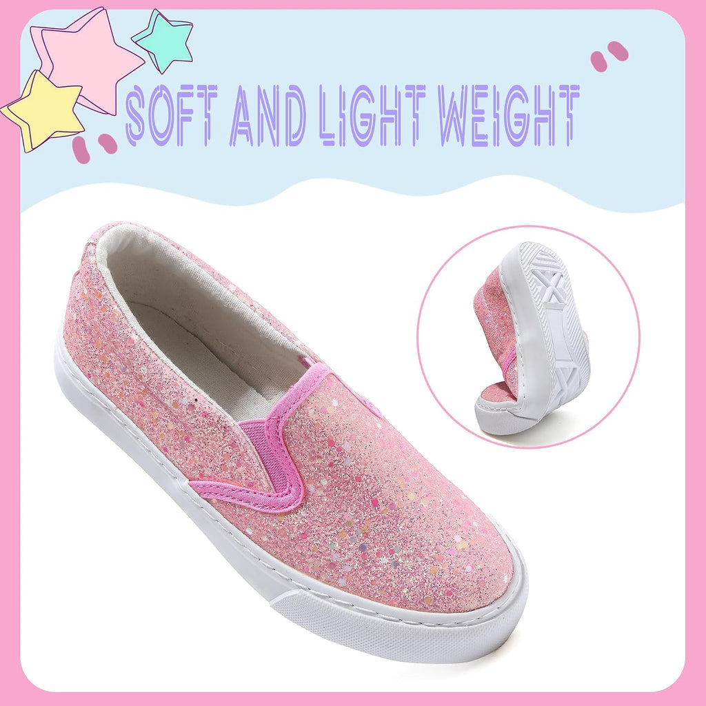Girls Sparkle Slip-on Shoes Toddlers Canvas Sneakers