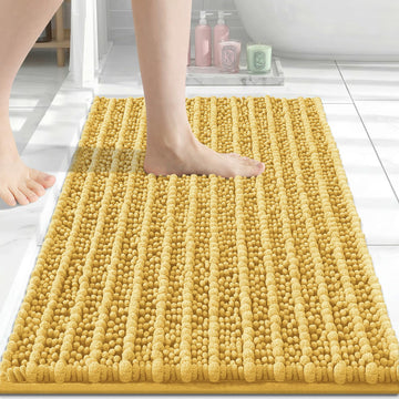 Bathroom Rugs Mat 24x16, Soft Absorbent Chenille Shaggy Bath Mat
