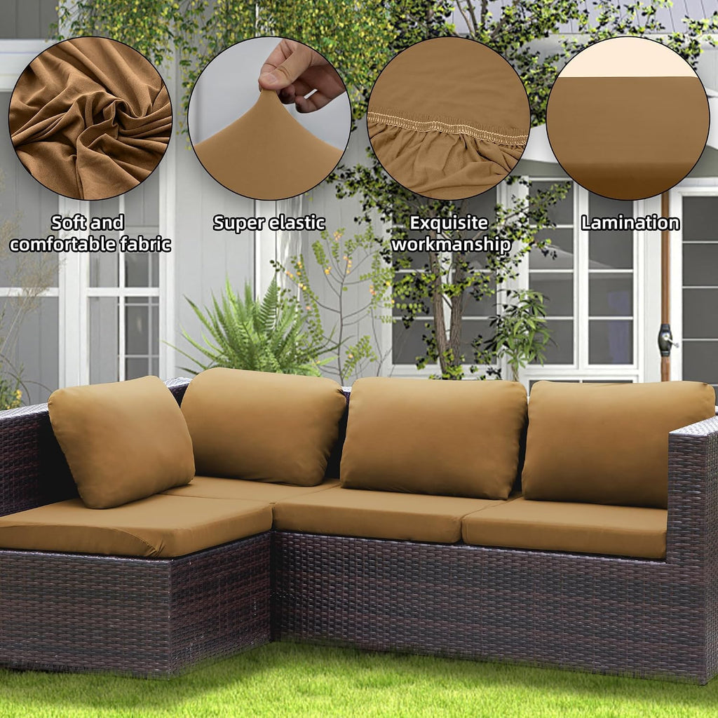 12PCS Patio Cushion Covers.Patio Furniture Couch SeatSlipcovers