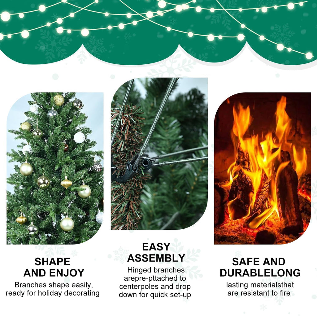 Unlit Artificial Christmas Tree, 3062 PE & PVC Mixed Tips