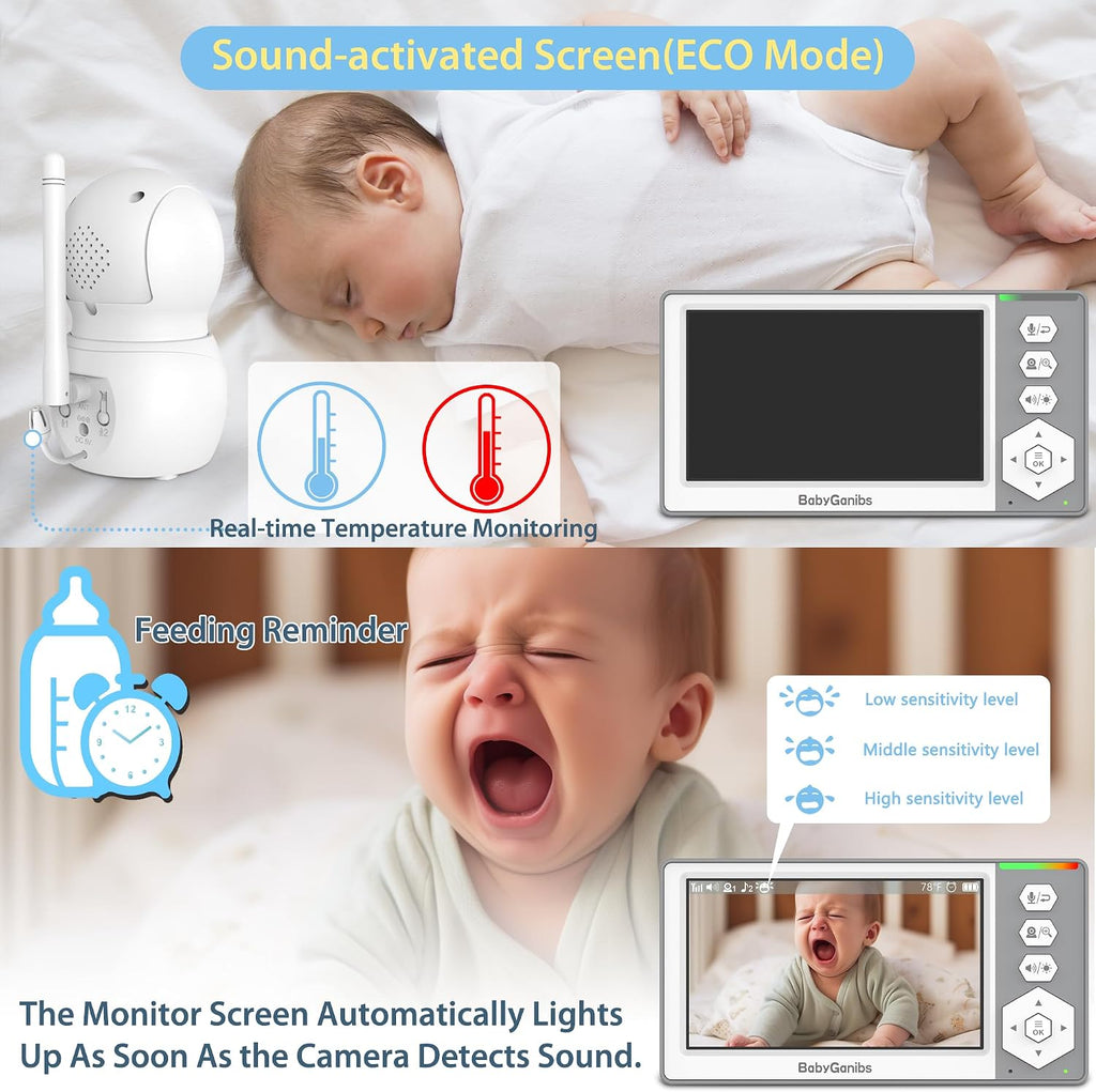 Monitor with 3 Cameras Standby for Hour Battery No WiFi