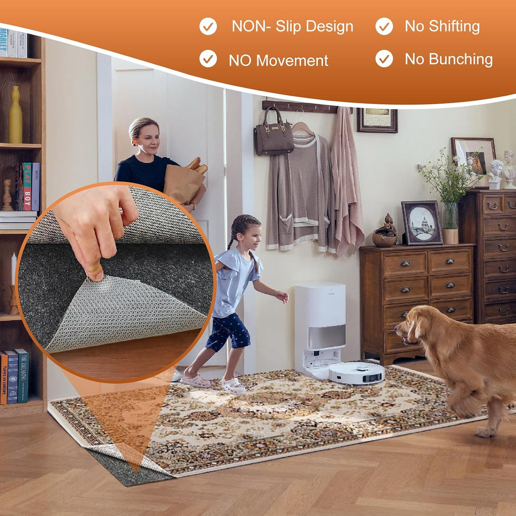 Felt Rug Pad, 2 x 6 Ft Rubber Non-Slip Rug Pad Gripper, Keep Rugs Secure and in Place, Extra Strong Under Carpet Mat