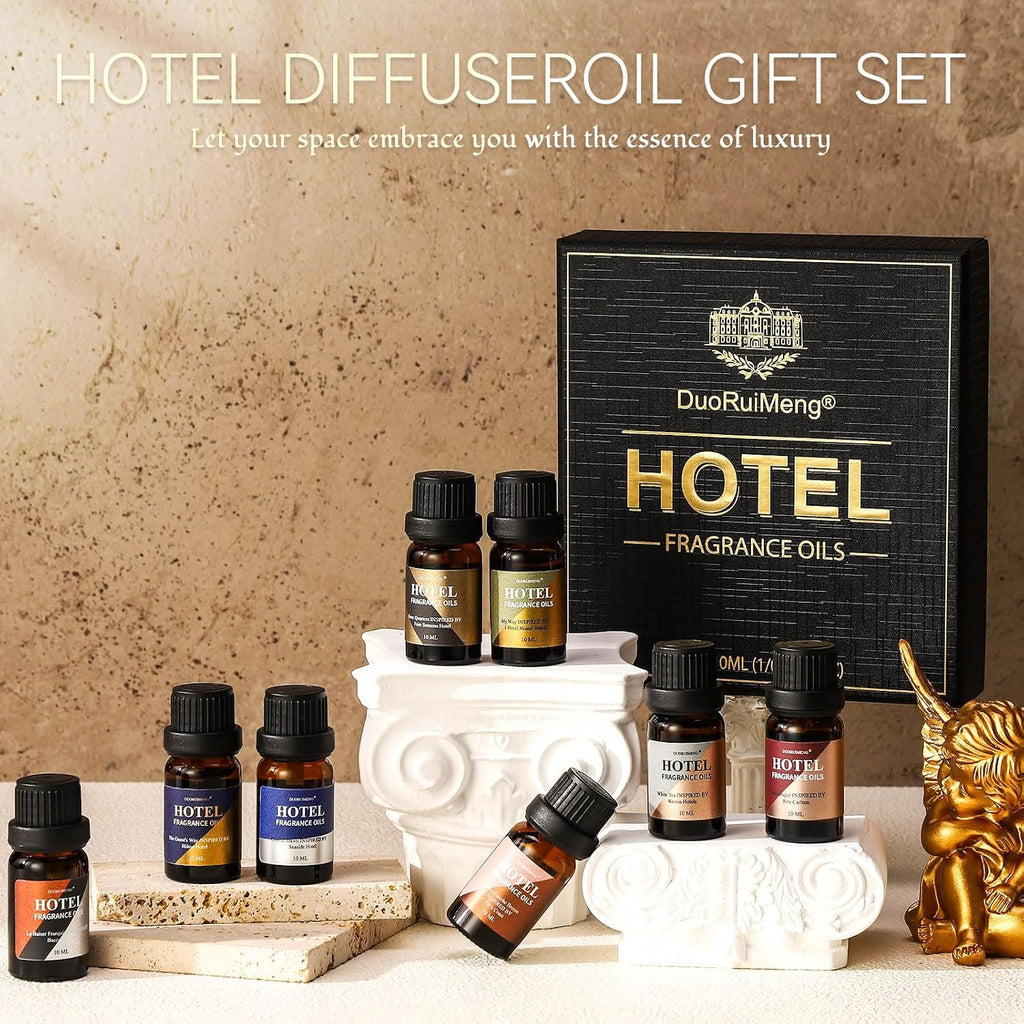 Hotel Diffuser Oil Gift Set - Inspired by 5-Star Hotel Scents - My Way,Ritz - C,White Tea,Baccarat,Four - Set of 8