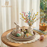 Round Wooden Tray Decor: Decorative Candle Plate Holder Tray for Coffee Table