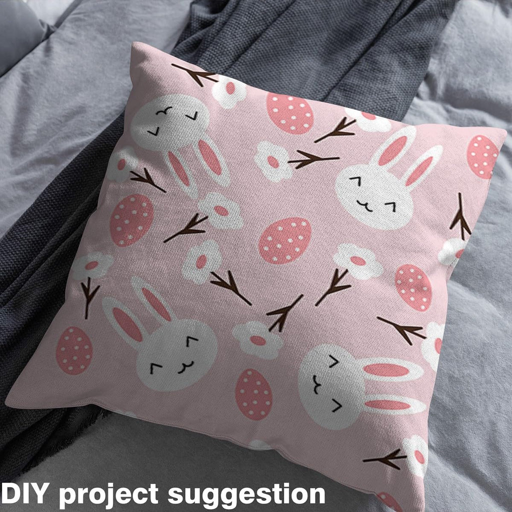 Cartoon Rabbits Easter Fabric by The Yard 2 Yards Soft