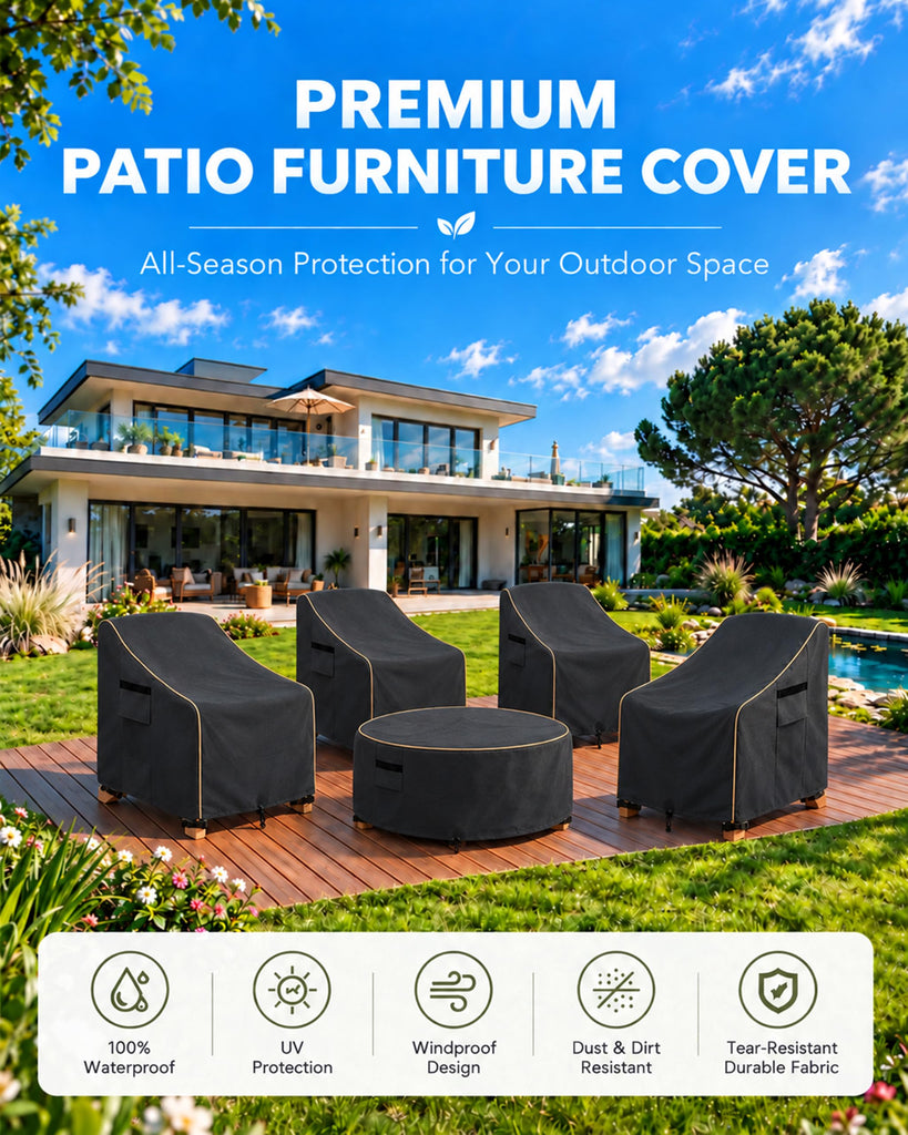 Patio Adirondack Chair Covers 2 Pack, Waterproof Heavy Duty Outdoor Chair Covers, Patio Adirondack Chair Cover for