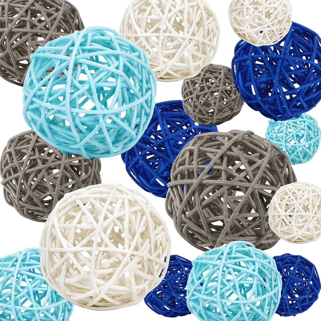 Wicker Rattan Balls, 3 Sizes Decorative Balls for Vase Filler - Set of 40