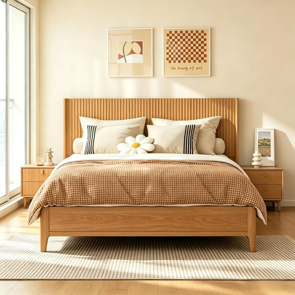 King Headboard Only, 80" Wide Headboard, Mid Century Modern Farmhouse Boho HeadBoard, Fluted Panel, Wall Mount