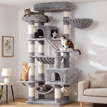 Cat Tree, 71-Inch-Tall Tower for Indoor Cats with 2 Perches
