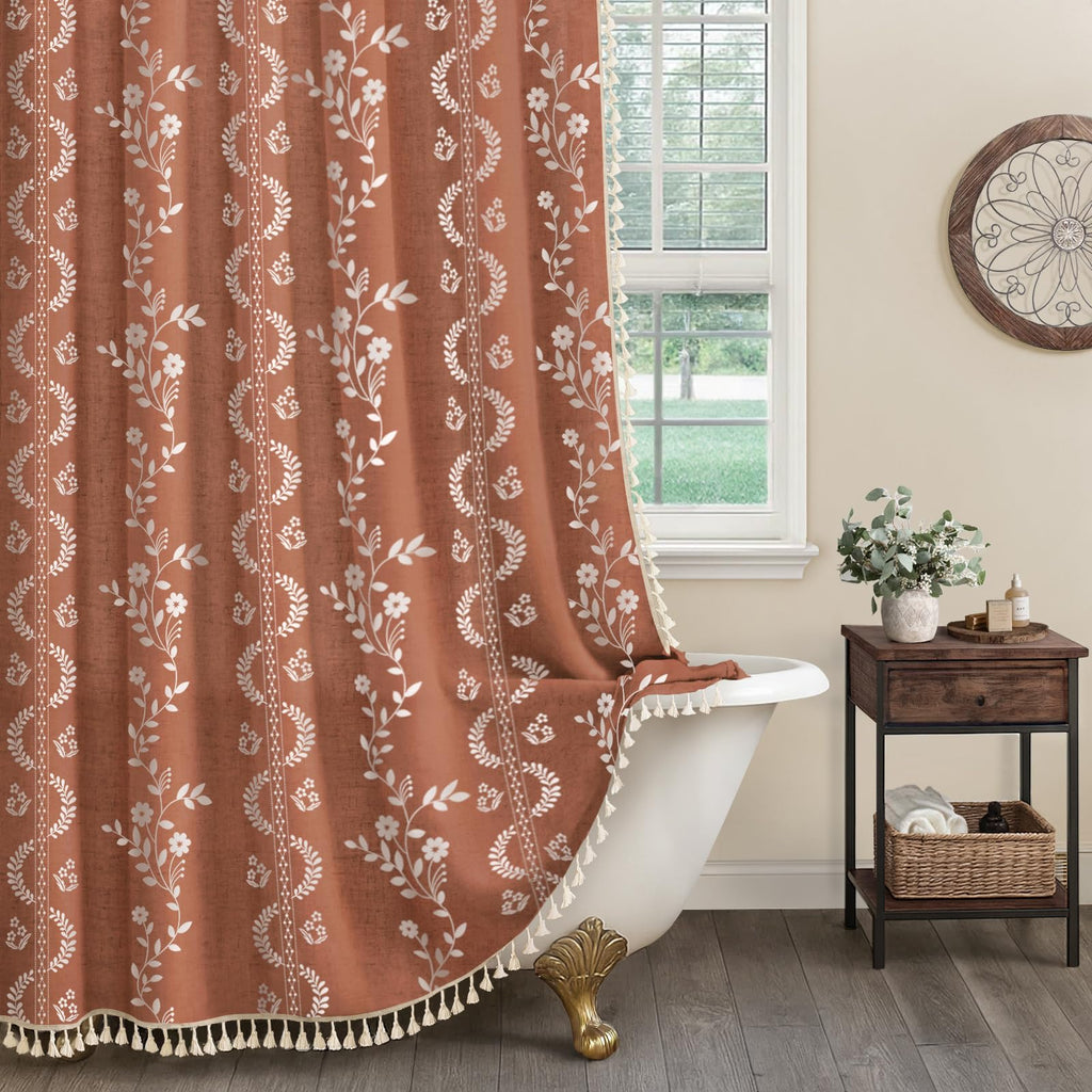 Boho Terracotta Vintage with Tassels 72 x 72 Inch