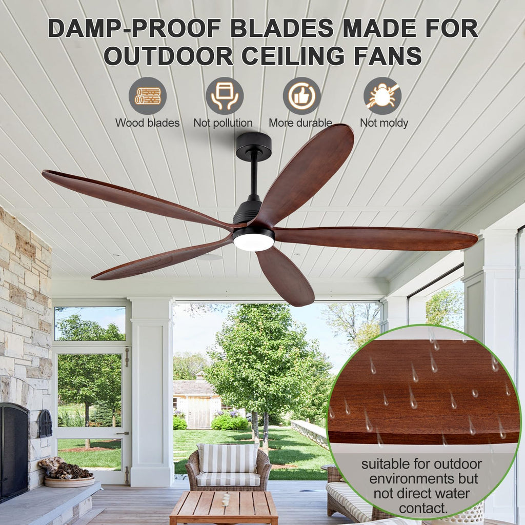 72 Inch Ceiling Fans with Lights and Remote Control, Large Outdoor Ceiling Fan with Light, Dimmable, High CFM, Wall
