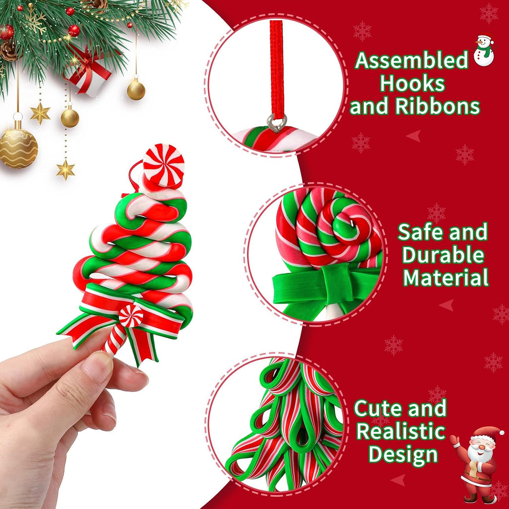 Christmas Lollipop Ornaments, Candy Christmas Tree Decorations - Set of 16