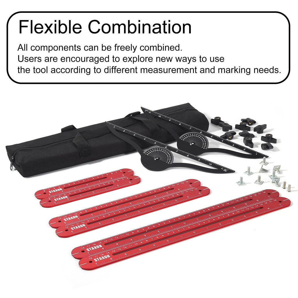 Stair Tread Template Tool - Stair Tread Gauge, Hidden Screw Slide Rail Stair Tools for Stair Measuring Tool Stair