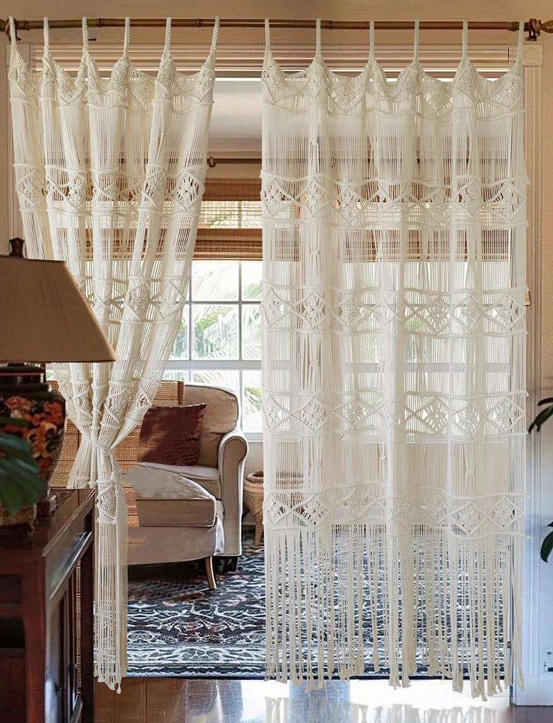 Macrame Curtain Handmade Woven Divider Doorway window Curtain 42"W*75"L