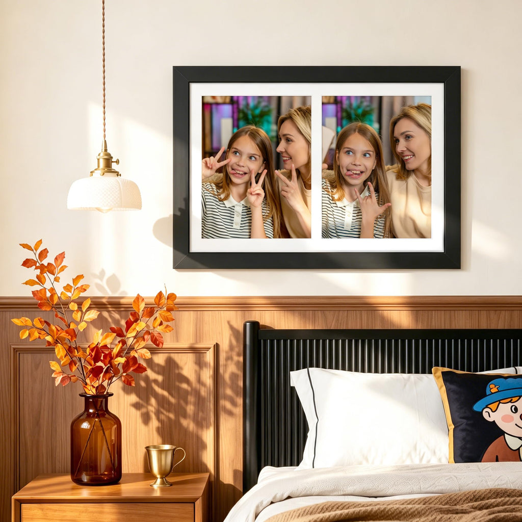 16x24 2 Opening Collage Frame For 2 11x14 Photos Black