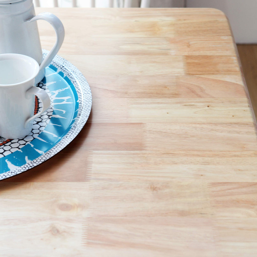 Canberra 47.2" Rectangular Wooden Dining Table/Mid Century Modern Malaysian Oak Kitchen Table (Natural-White) Table