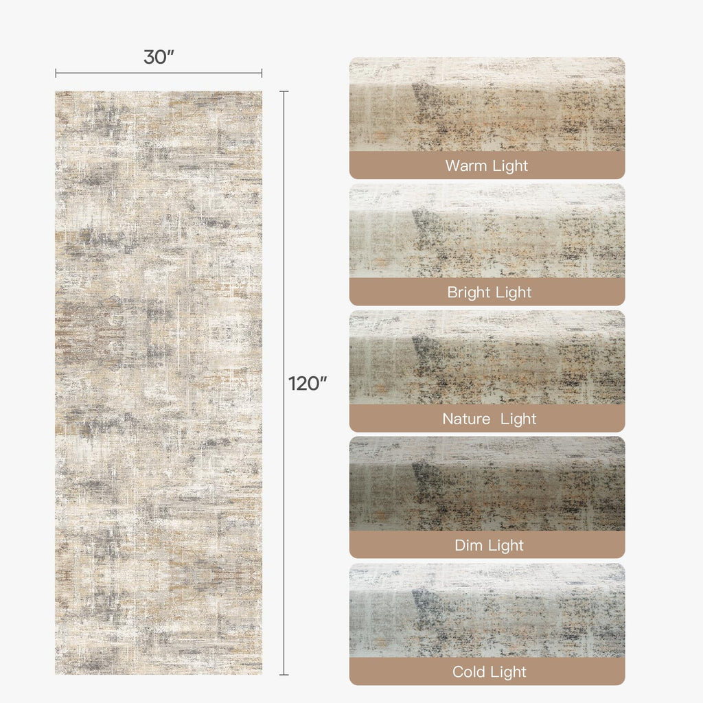 Area Rugs s, Abstract Washable Non-Slip Runner Rug, Gold