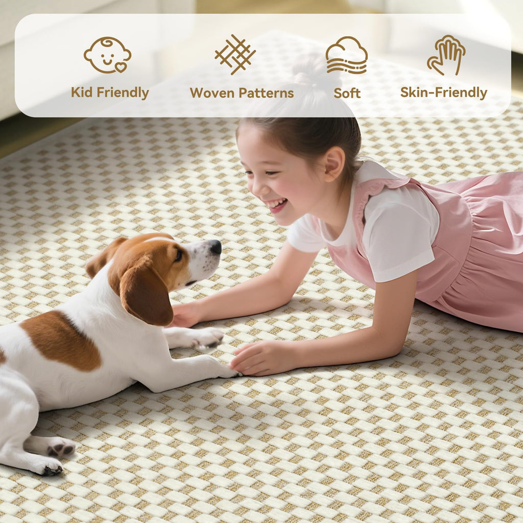 Hallway Runner Rug Extra Long Kitchen Runner Washable Beige