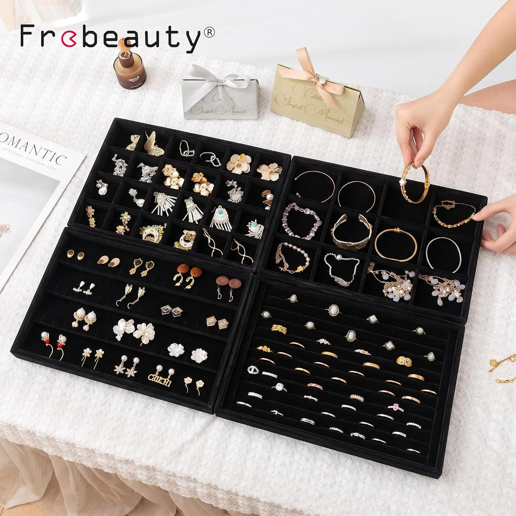 Jewelry Trays for Drawer Jewelry Organizer and Storage - Set of 2